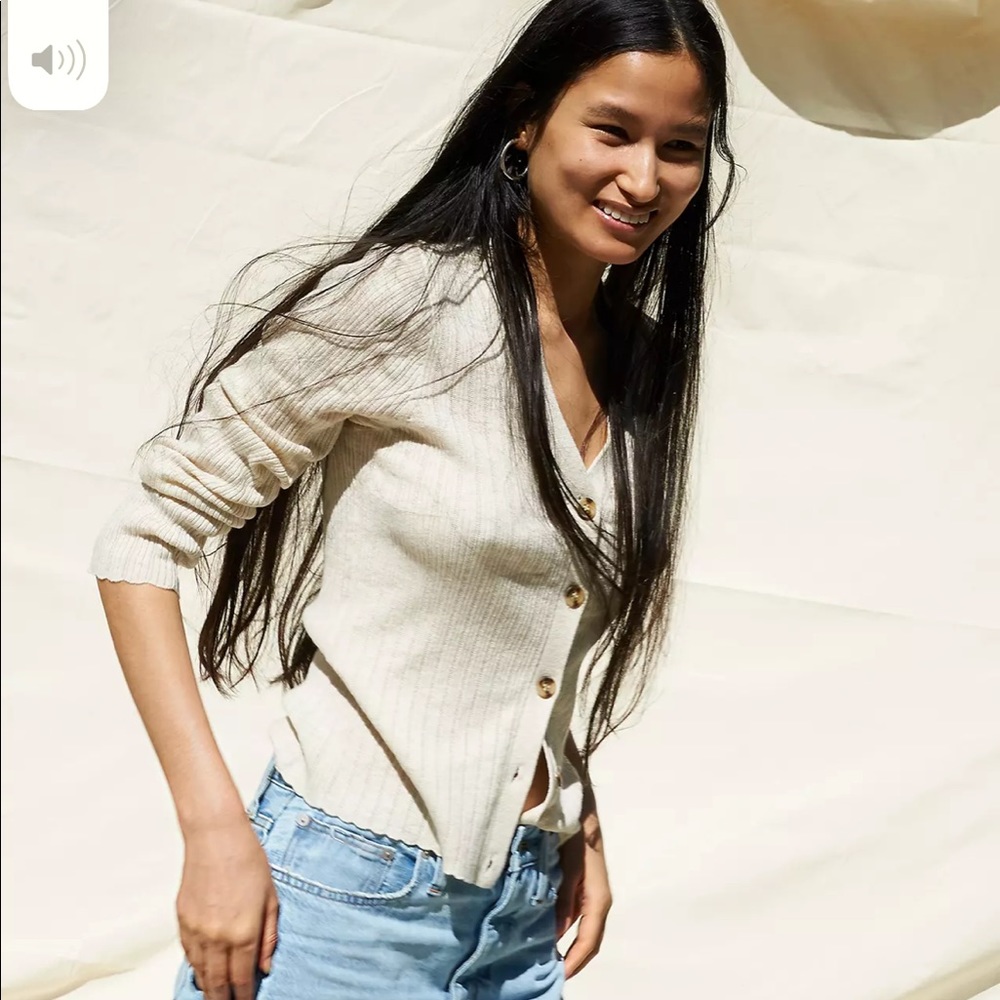 Pointelle Ribbed Cardigan Sweater - Picture 9 of 9